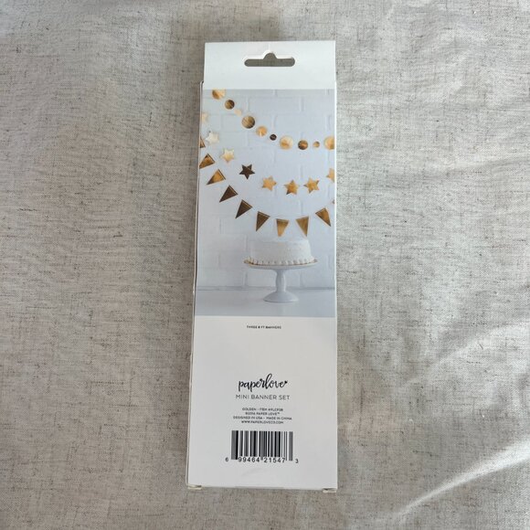 Paper Love Mini Banner Set - Gold | Perfect for Gender Reveals, Birthdays - Picture 4 of 11